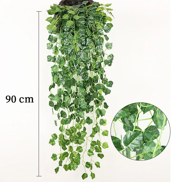 Artificial Green Vine Hanging Plant – Rattan Wall Decoration for Home, Garden, Wedding, and DIY Projects