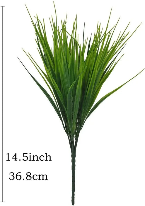 6PCS Artificial Wheat Grass Bushes – UV Resistant Faux Greenery for Outdoor, Home, Office, and Wedding Decor – Realistic Plastic Plants