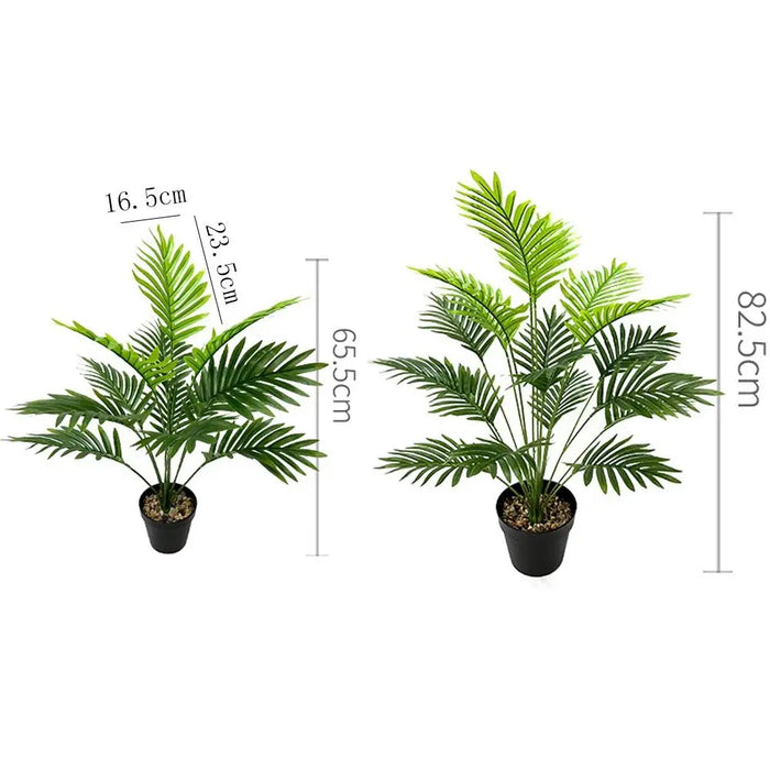 Large Artificial Palm Tree – Tropical Monstera Branch with Green Plastic Leaves for Home, Garden & Outdoor Decor