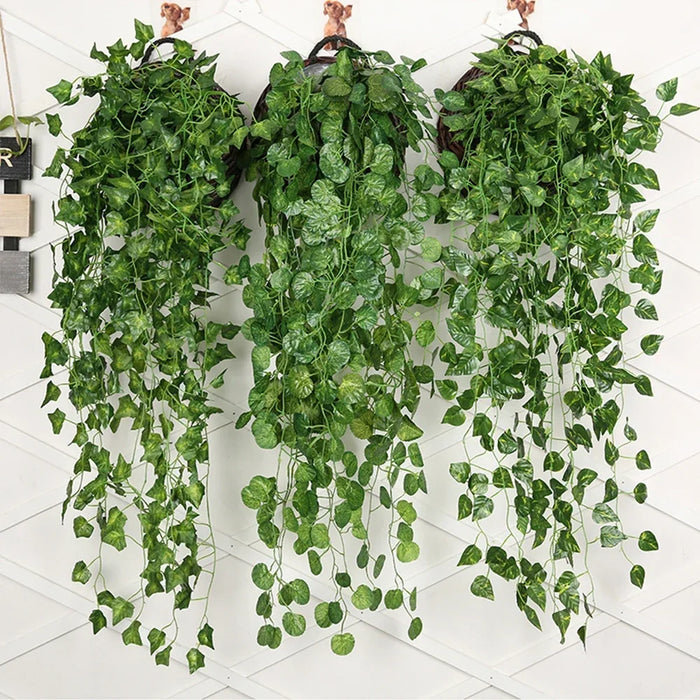 Artificial Green Vine Hanging Plant – Rattan Wall Decoration for Home, Garden, Wedding, and DIY Projects