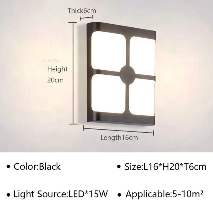 Modern Outdoor LED Wall Lamp – Waterproof IP65 Wall Sconce for Garden, Balcony, Aisle, Entryway – Stylish Home Lighting Fixture