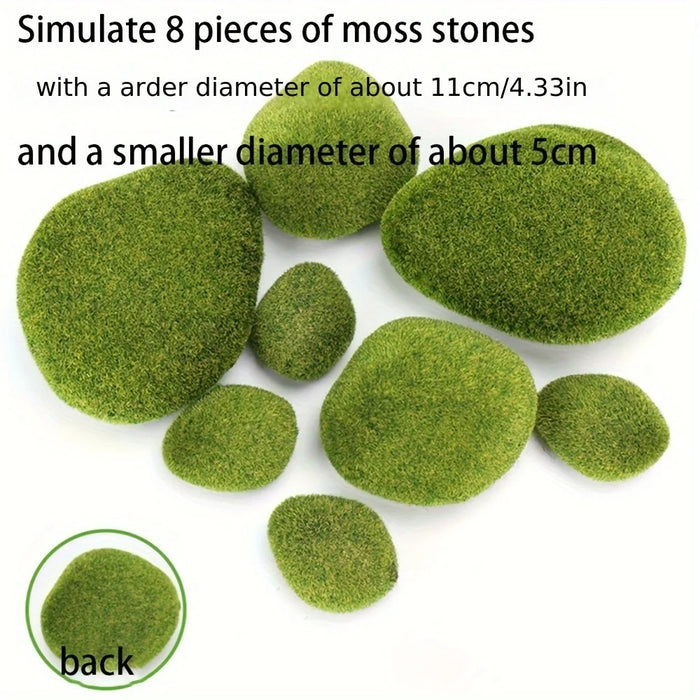 Artificial Simulated Moss – 1/5/8 Pcs Green Lawn Decoration, DIY Moss Plants for Potted Décor, Garden, and Exhibition