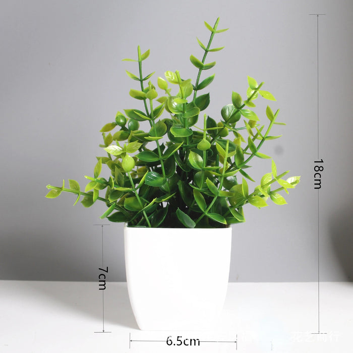 Artificial Bonsai Green Eucalyptus Plant – Realistic Fake Potted Plant for Indoor & Outdoor Home, Bedroom, and Garden Decoration