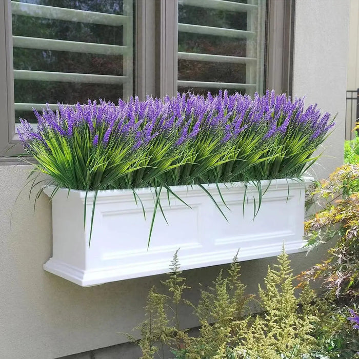 Provence Lavender Artificial Flowers – UV-Resistant Plastic Lavender Plants for Wedding, Home, Garden, and Table Decoration (Set of 2)
