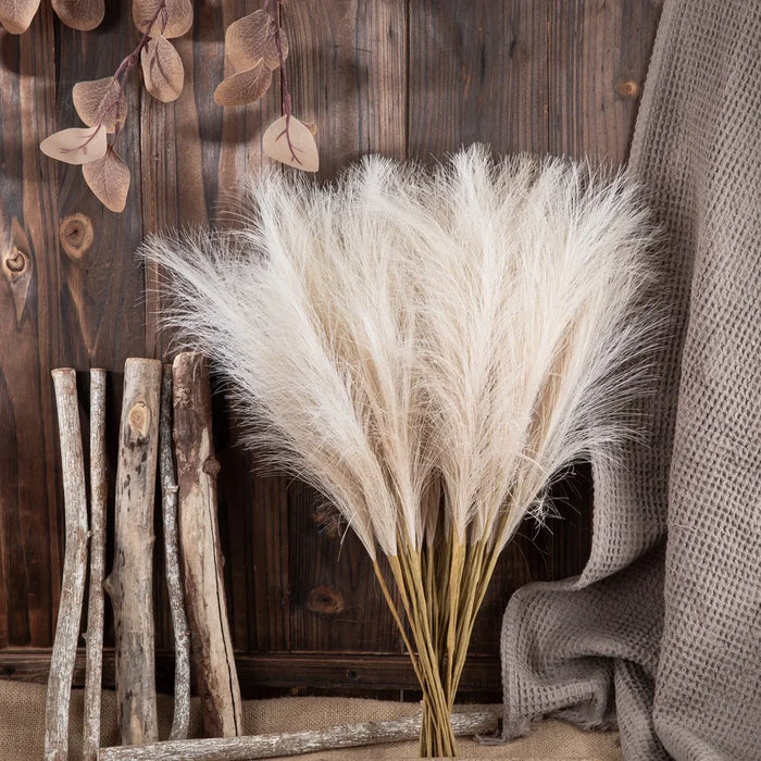 50CM Artificial Pampas Grass – Silk Reed Flower for Home Décor, Weddings, and Photography Props