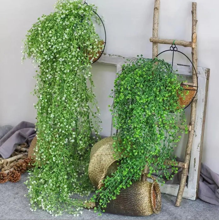 80cm Artificial Admiralty Willow Hanging Vine – Faux Wreath Garland with Leaves for Home, Garden, Balcony Décor