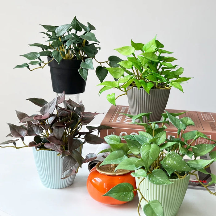 Artificial Copper Coin Grass – Mini Faux Greenery Bouquet for Home, Office & Garden Décor