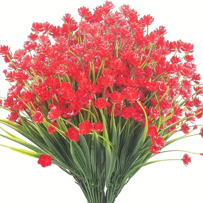 12 Bundles Artificial Flowers – Outdoor UV Resistant Fake Flowers, Premium Oxidation-Resistant Floral Decor for Garden, Balcony, Patio & Party