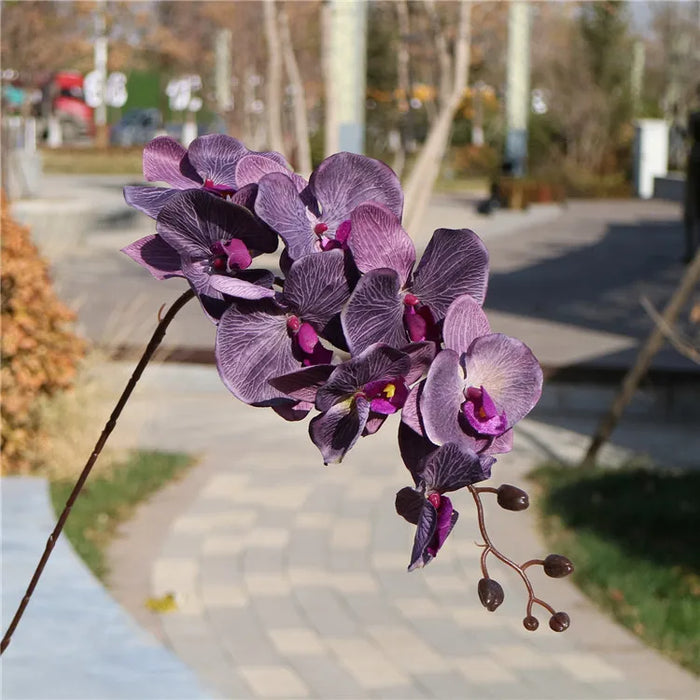 8-Head Artificial Orchid Phalaenopsis Branch – 95cm Silk Flower for Wedding, Home, and Table Decor, Photo Props
