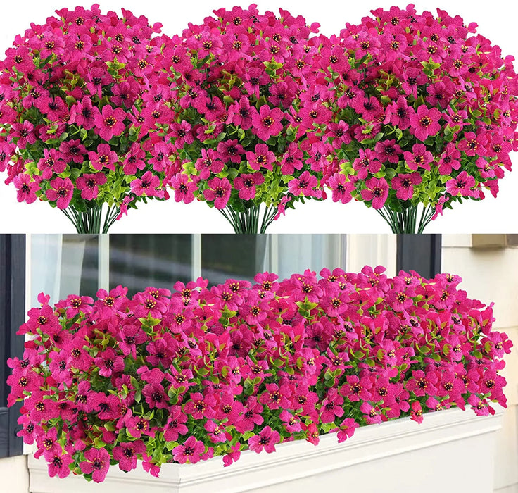 18 Bundles UV Resistant Artificial Rose Flowers – Fake Plants for Outdoor Garden, Porch, Window Box, Home Decor, and Landscaping