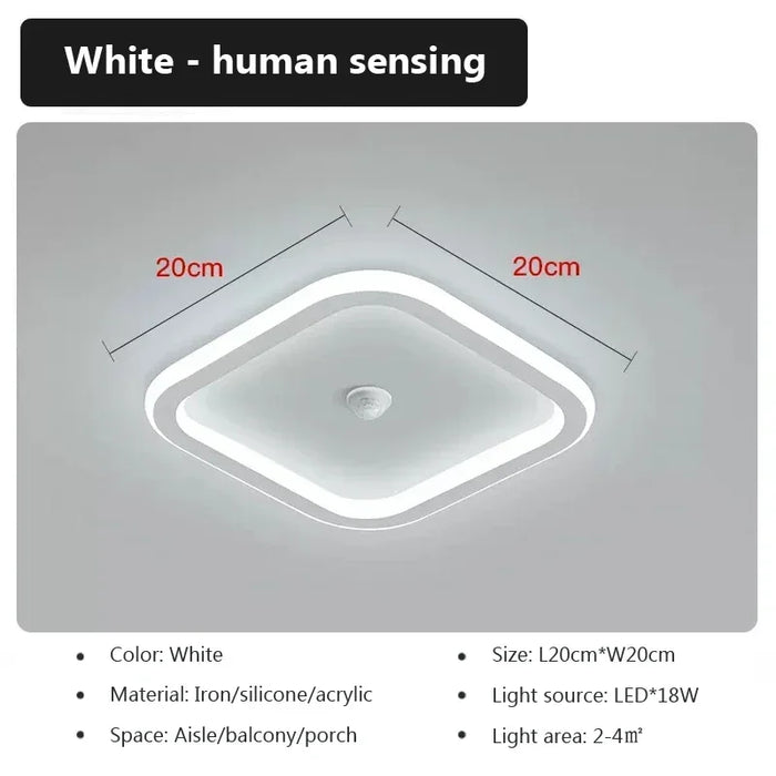 Modern LED Ceiling Lamp with Motion Sensor – Energy-Efficient Lighting for Living Room, Bedroom, Corridor, and Stairs (90-260V)