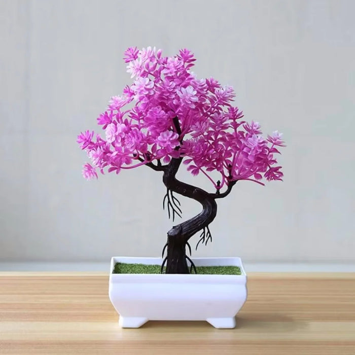 Artificial Bonsai Tree – 21pcs Plastic Potted Plants for Home, Office & Table Décor