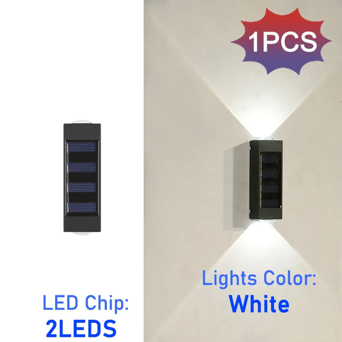 Solar Wall Lights Outdoor – 10 LED Waterproof Security Lamp with Automatic Sensor for Garden, Fence, Porch, and Yard Decoration (Warm/White Light, IP65)