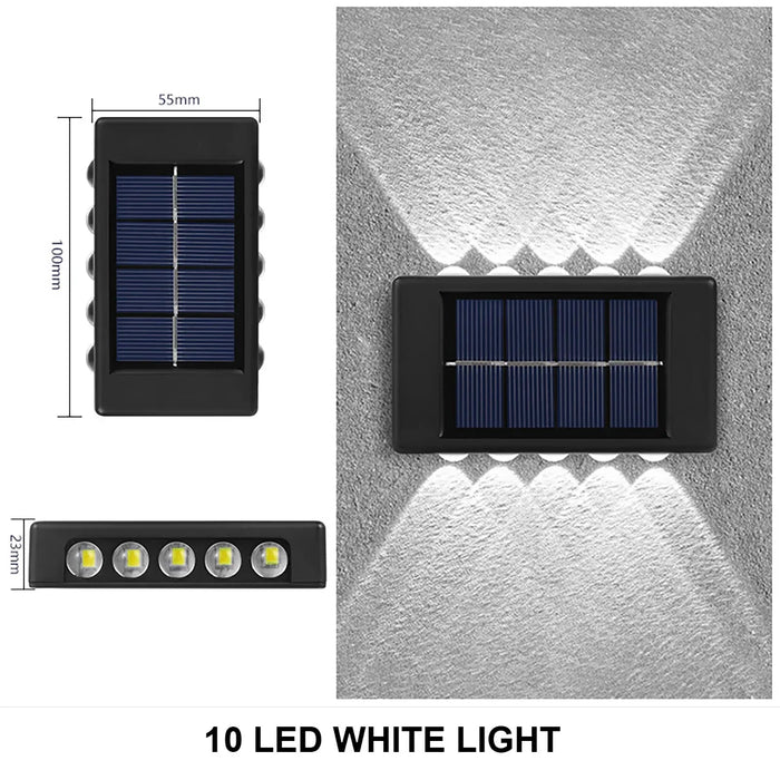 LED Solar Wall Light – Waterproof Outdoor Lighting for Garden, Courtyard, Pathway, and Street – Modern Decorative Wall Lamp with Up and Down Luminous Effect – IP65, Solar Powered, 1-12 Pack