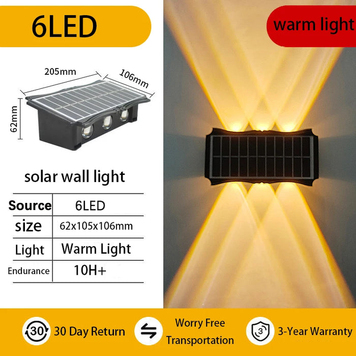 Solar Up Down Wall Light – Waterproof LED Outdoor Wall Lamp for Garden, Balcony & Yard Decoration