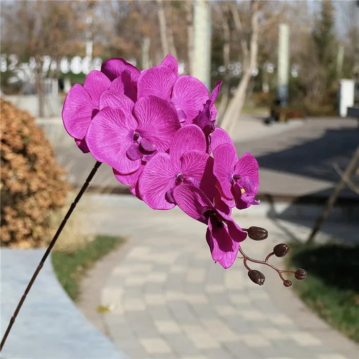 8-Head Artificial Orchid Phalaenopsis Branch – 95cm Silk Flower for Wedding, Home, and Table Decor, Photo Props