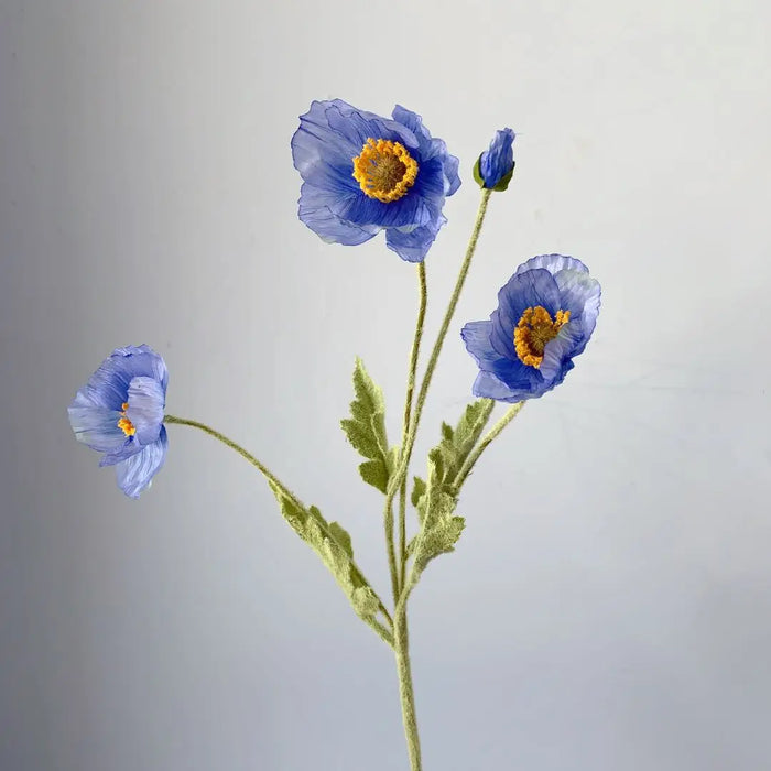 4 Head Artificial Poppy Flowers Bouquet – Silk Fake Flowers for Home Decor, Garden, Wedding, and Party Decoration