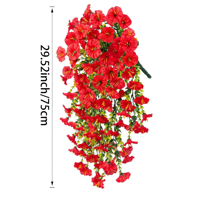 2PC Artificial Morning Glory & Eucalyptus Rattan Hanging Wall Decoration – 75cm Non-Fading Fake Plants for Garden, Party, Wedding, and Home Décor