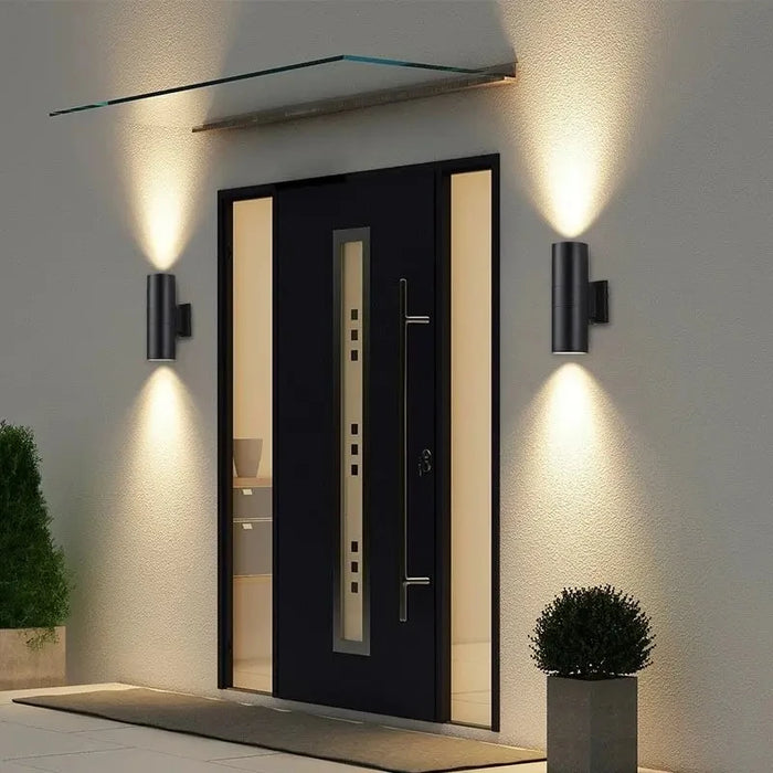 Double Head LED Wall Light – Waterproof E27 Wall Lamp for Indoor and Outdoor Use, Modern Up and Down Light for Living Room, Stairs, Porch, or Entryway (Warm/Cool White, IP65)