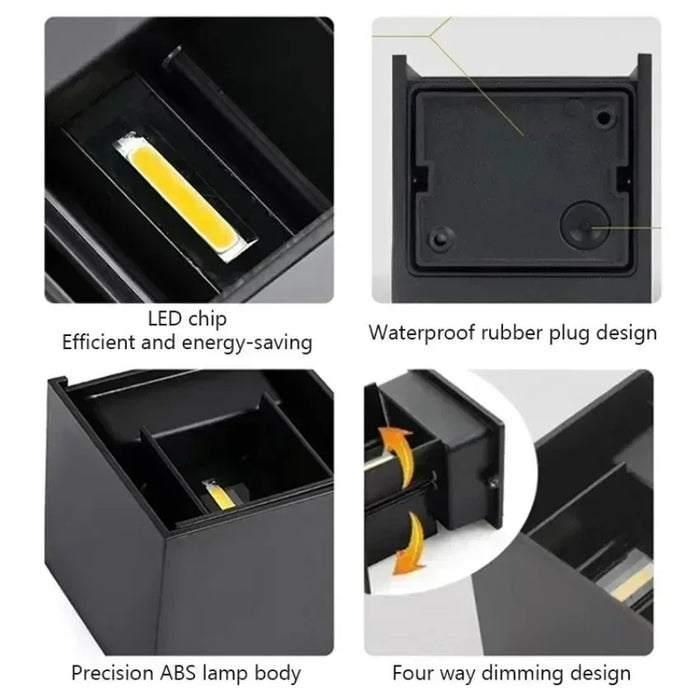 Modern LED Wall Lamp – Waterproof 6W Outdoor & Indoor Decorative Light for Bedroom, Balcony, Garden, Corridor, and Courtyard (IP65, Warm/White Light, AC110–265V)