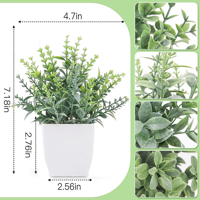 Artificial Green Potted Plants – Fake Bonsai with Pot for Living Room, Office, Bedroom, and Desk Décor – 1/4pcs Plastic Artificial Plants for Home and Party