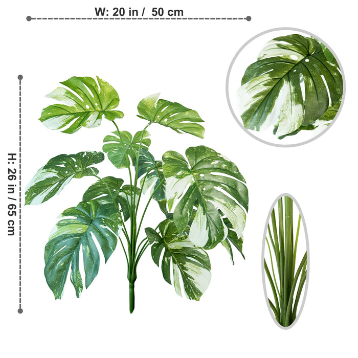 Artificial Monstera Plant – 65/100cm Faux Plastic Palm Leaves Branch for Home, Office, and Party Decoration