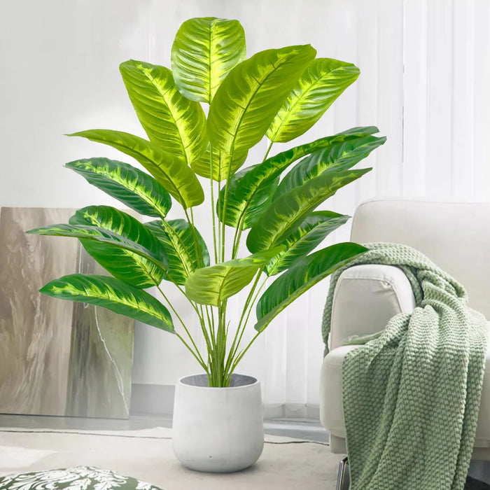 65-125cm Large Artificial Tropical Palm Tree – Real Touch Fake Banana Plant with 24 Leaves for Home, Garden, and Outdoor Decor