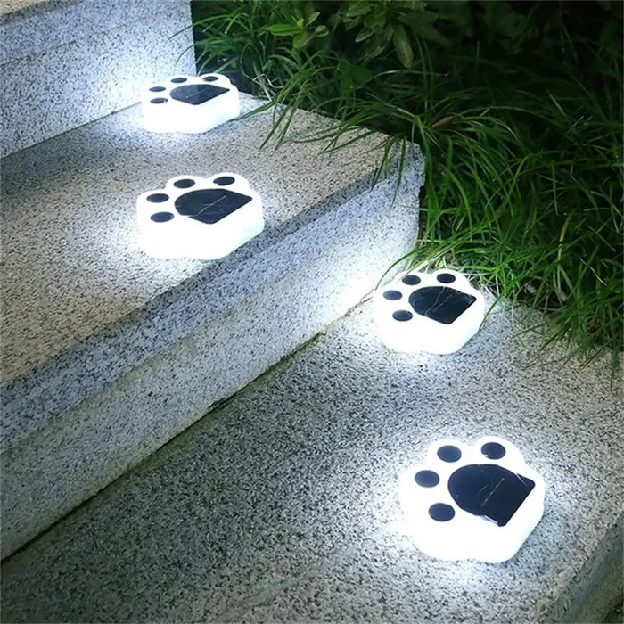 LED Solar Garden Lights – Waterproof Dog & Cat Paw Print Outdoor Pathway Lamp | Solar-Powered Lawn and Garden Decoration