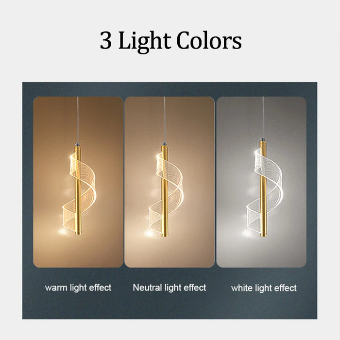 Nordic LED Pendant Light – Modern Hanging Lamp for Living Room, Bedroom, Dining Table, and Aisle – Gold Acrylic Shade, Indoor Home Decoration