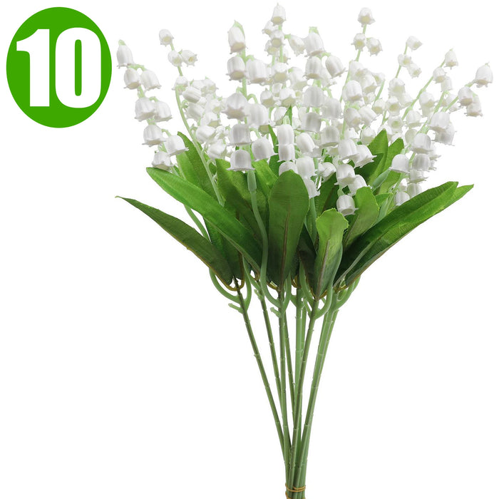 Lily of The Valley Artificial Flowers – 1-20Pcs Plastic Wedding Bouquet, Home & Garden Decoration for Table, Vase, Party & DIY Projects