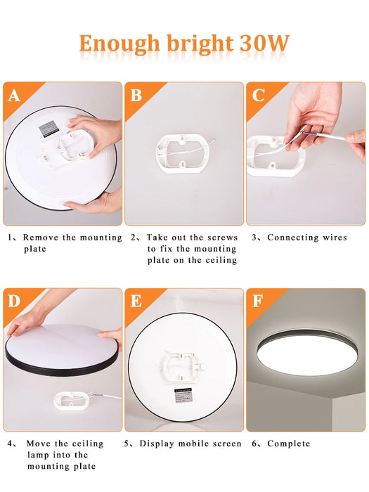 Modern LED Ceiling Light – Energy-Saving Panel Lamp for Kitchen, Bedroom, Living Room, and Corridor