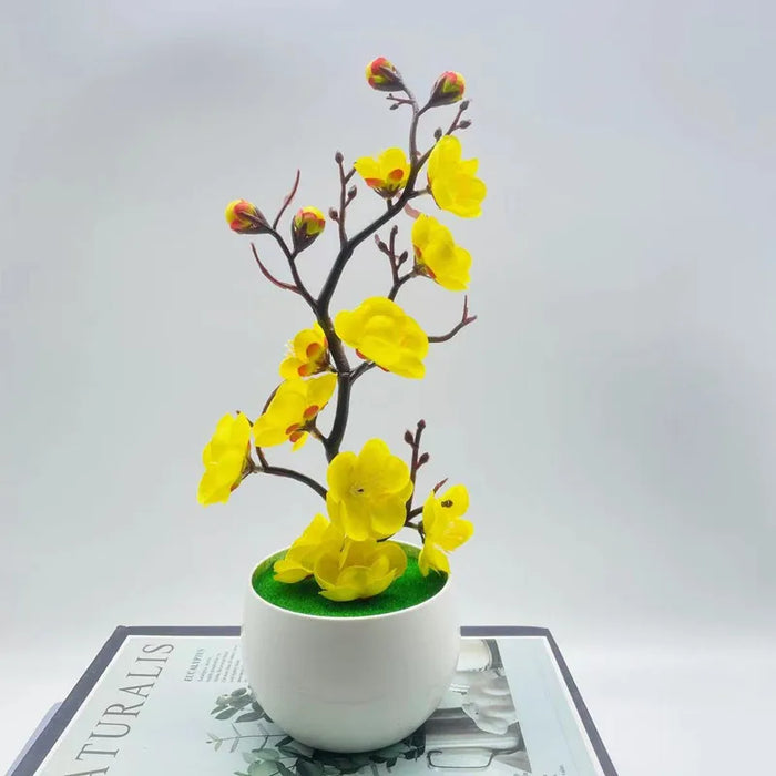 Bonsai Silk Plum Blossom Artificial Plant – Fake Sakura Tree Branches for Home, Office, and Wedding Decoration