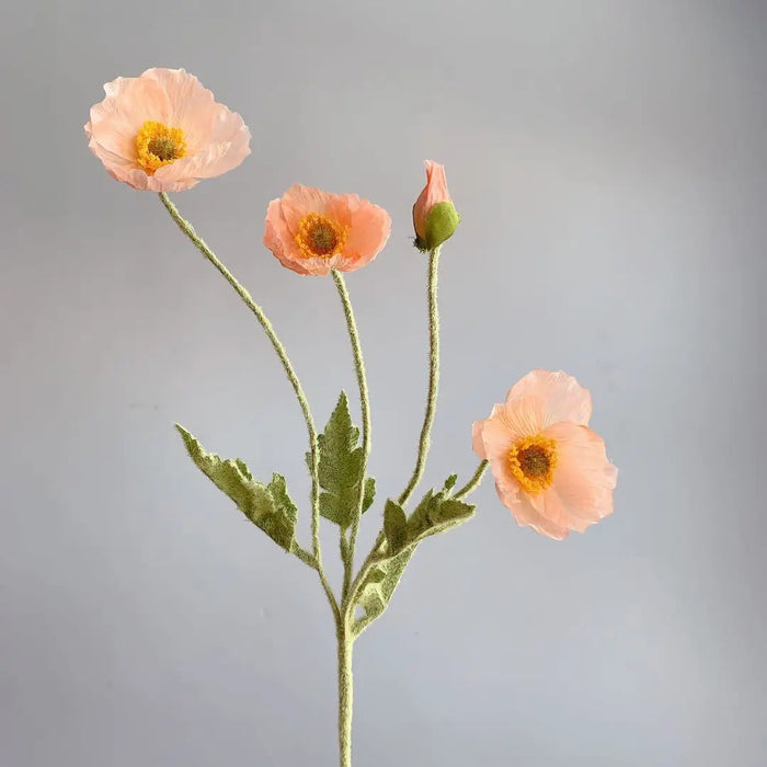 4 Head Artificial Poppy Flowers Bouquet – Silk Fake Flowers for Home Decor, Garden, Wedding, and Party Decoration