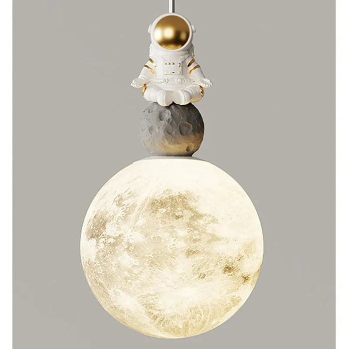 Modern Bedside Pendant Light – Minimalist Lunar Astronaut Design for Bedroom, Children’s Room, and TV Background Wall Decor