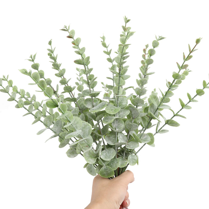 12pcs Artificial Eucalyptus Stems – Silver Dollar Greenery for Wedding Bouquets, Floral Arrangements, and Home Decor