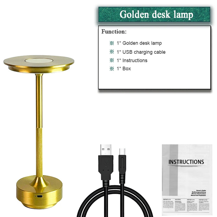 Portable LED Table Lamp – Rechargeable Cordless Night Light for Bedroom, Living Room, Camping, and Christmas Decor