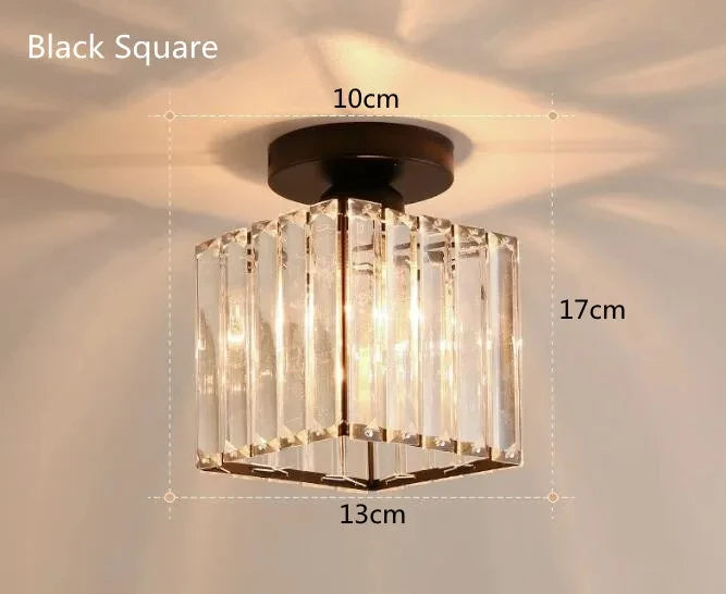 Crystal Ceiling Light – Modern Corridor, Balcony, and Foyer Pendant Lamp for Kitchen and Dining Room – E27 LED Compatible