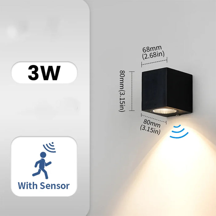 LED Wall Light – Waterproof Up & Down Modern Outdoor Lamp with Motion Sensor