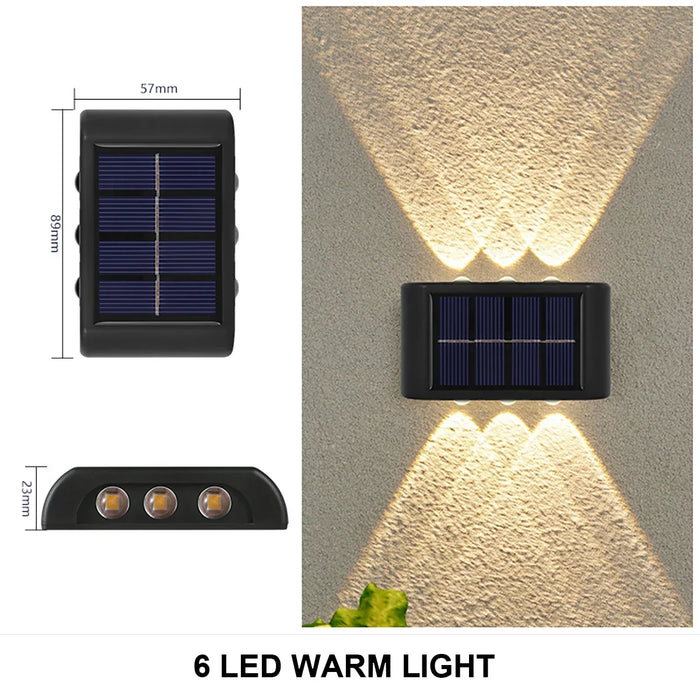 LED Solar Wall Light – Waterproof Outdoor Lighting for Garden, Courtyard, Pathway, and Street – Modern Decorative Wall Lamp with Up and Down Luminous Effect – IP65, Solar Powered, 1-12 Pack