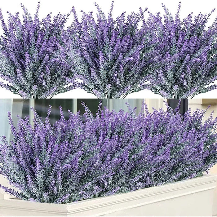 Artificial Provence Lavender Flowers – Plastic Lavender Plants for Wedding, Home, and Garden Decoration, DIY Table Centerpiece