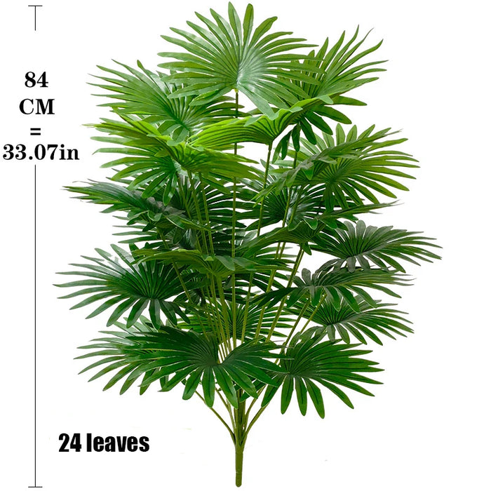 Artificial Tropical Tung Palm Tree – Large Floor Standing Fake Plant with Nordic Style Green Leaves for Home and Garden Décor