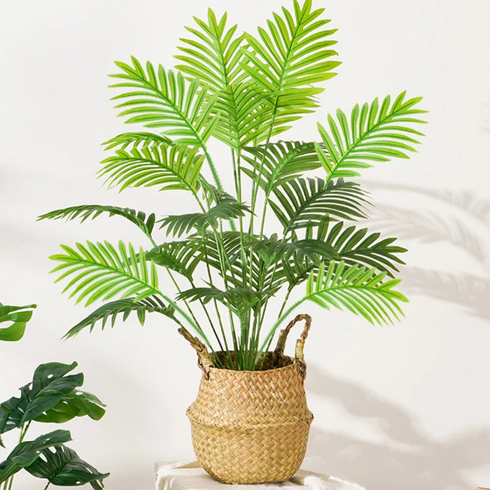 82cm Large Artificial Palm Tree – Tropical Monstera Fake Plant with 18 Green Leaves for Home, Garden & Outdoor Decor