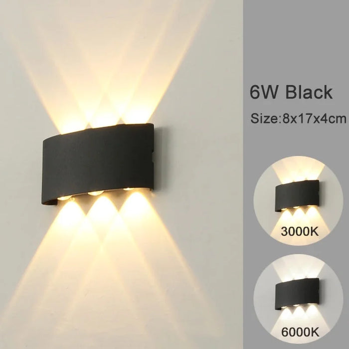 Modern LED Wall Sconce – Up & Down Indoor Outdoor Wall Lamp for Living Room, Bedroom & Hallway
