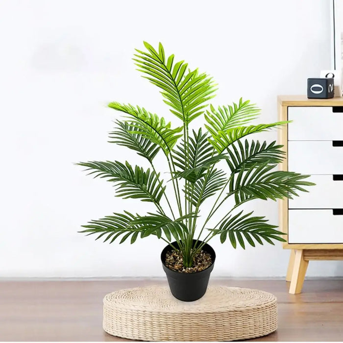 Large Artificial Palm Tree – Tropical Monstera Branch with Green Plastic Leaves for Home, Garden & Outdoor Decor