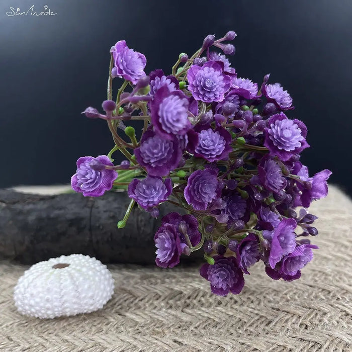 Vivid 6 Pcs/Bundle Babysbreath Artificial Flowers – Multicolor Fake Flower Arrangement for Home, Garden, and Wedding Decor