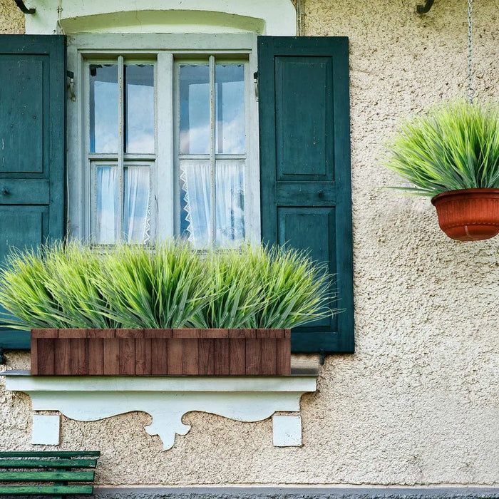 7 Forks Plastic Wheat Grass Artificial Plants Shrub – 40cm Faux Greenery for Landscaping, Greening, and Outdoor Decoration