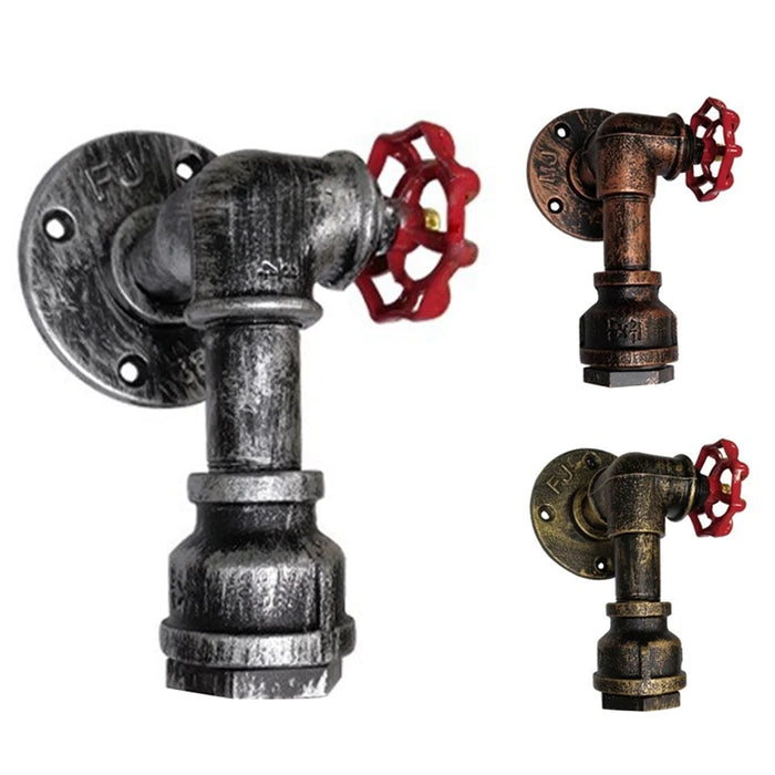 Vintage Water Pipe Wall Lamp – Industrial Steampunk Faucet Design for Home, Bar, and Loft Decor