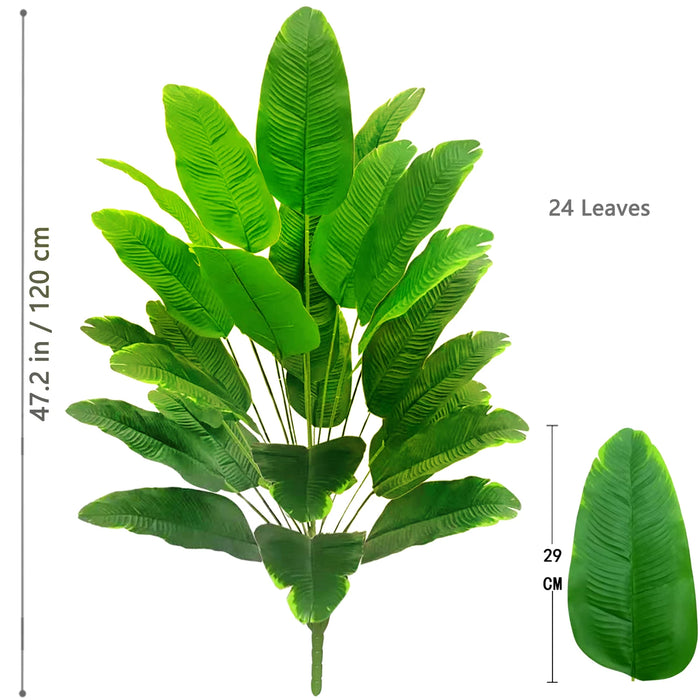 65-125cm Large Artificial Tropical Palm Tree – Real Touch Fake Banana Plant with 24 Leaves for Home, Garden, and Outdoor Decor