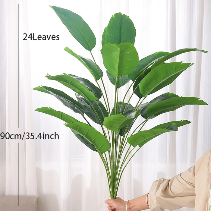 90cm Large Artificial Bird of Paradise Tree – Tropical Fake Banana Leaves Palm Plant for Home, Garden, and Wedding Decor