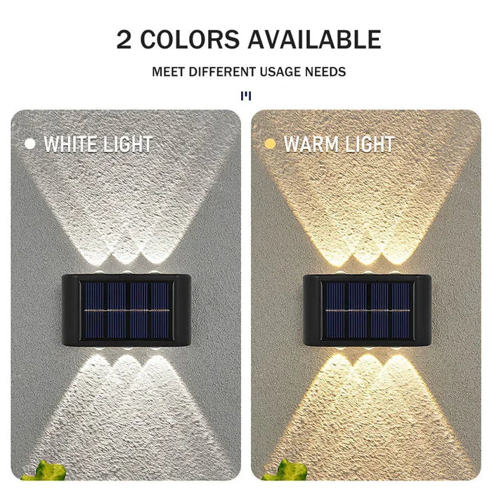 LED Solar Wall Light – Waterproof Outdoor Lighting for Garden, Courtyard, Pathway, and Street – Modern Decorative Wall Lamp with Up and Down Luminous Effect – IP65, Solar Powered, 1-12 Pack